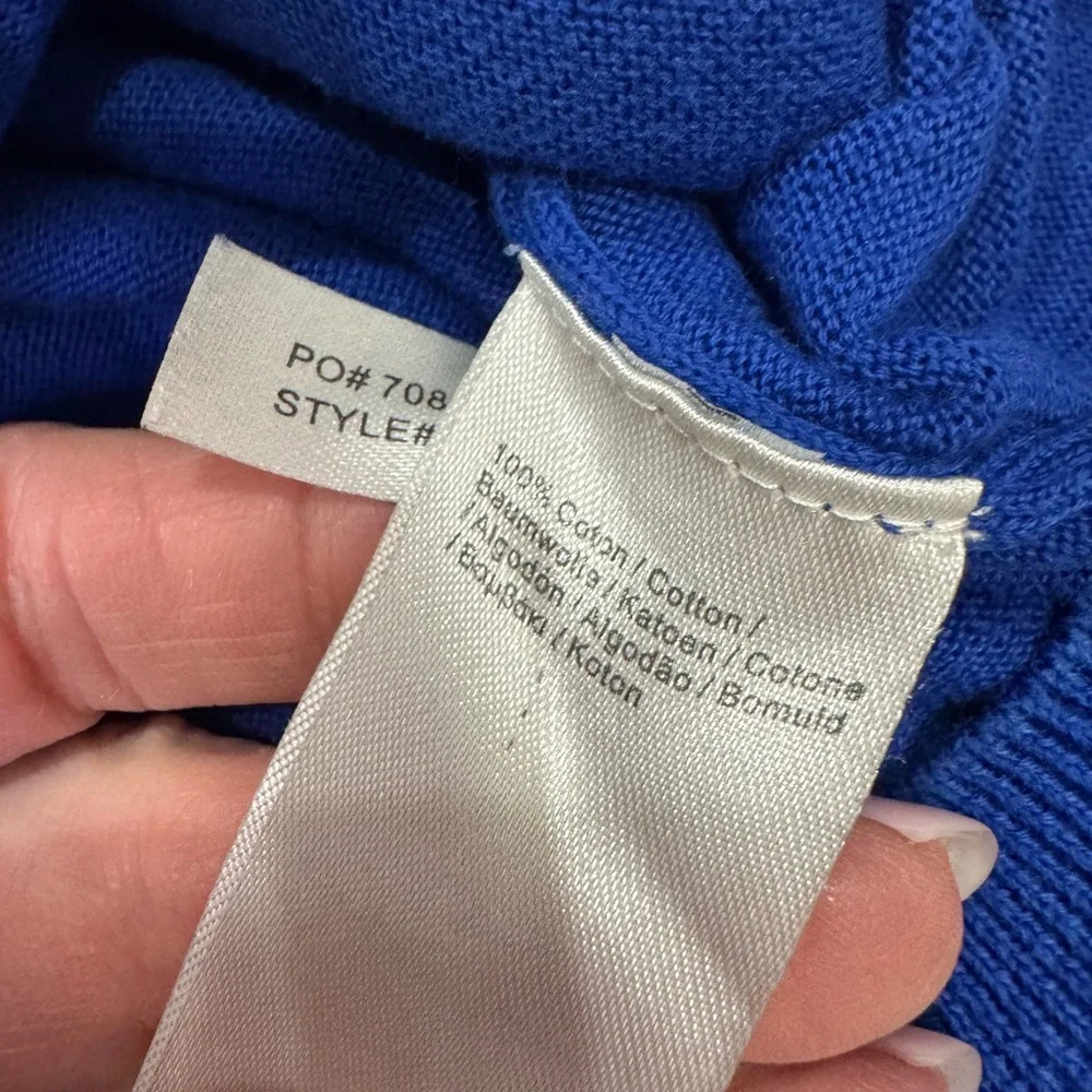 Lacoste Classic V-Neck Cotton Sweater | Size 6 (FR 44) | Iconic Blue 🐊